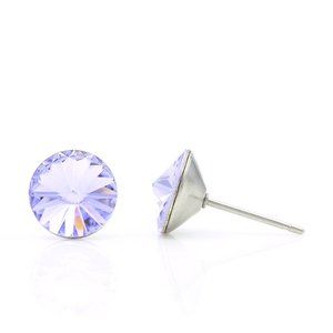 8mm Purple Swarovski Studs | Small Crystal Earrings | Purple Hypoallergenic Stud